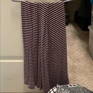 Maroon and white maxi skirt